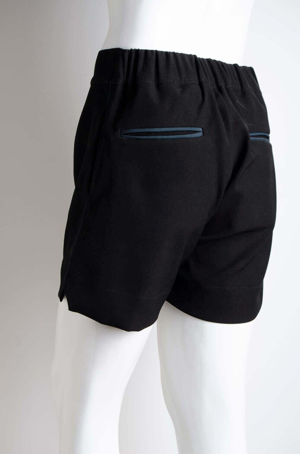 Black Pyjama Chic Shorts - ZAID FAROUKI
