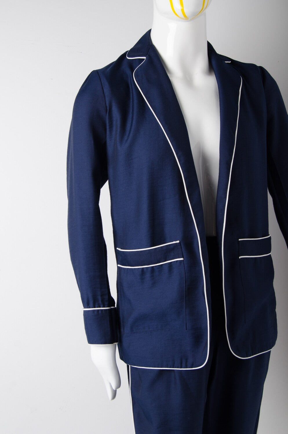 Navy Blue Pyjama Chic Shirt - ZAID FAROUKI