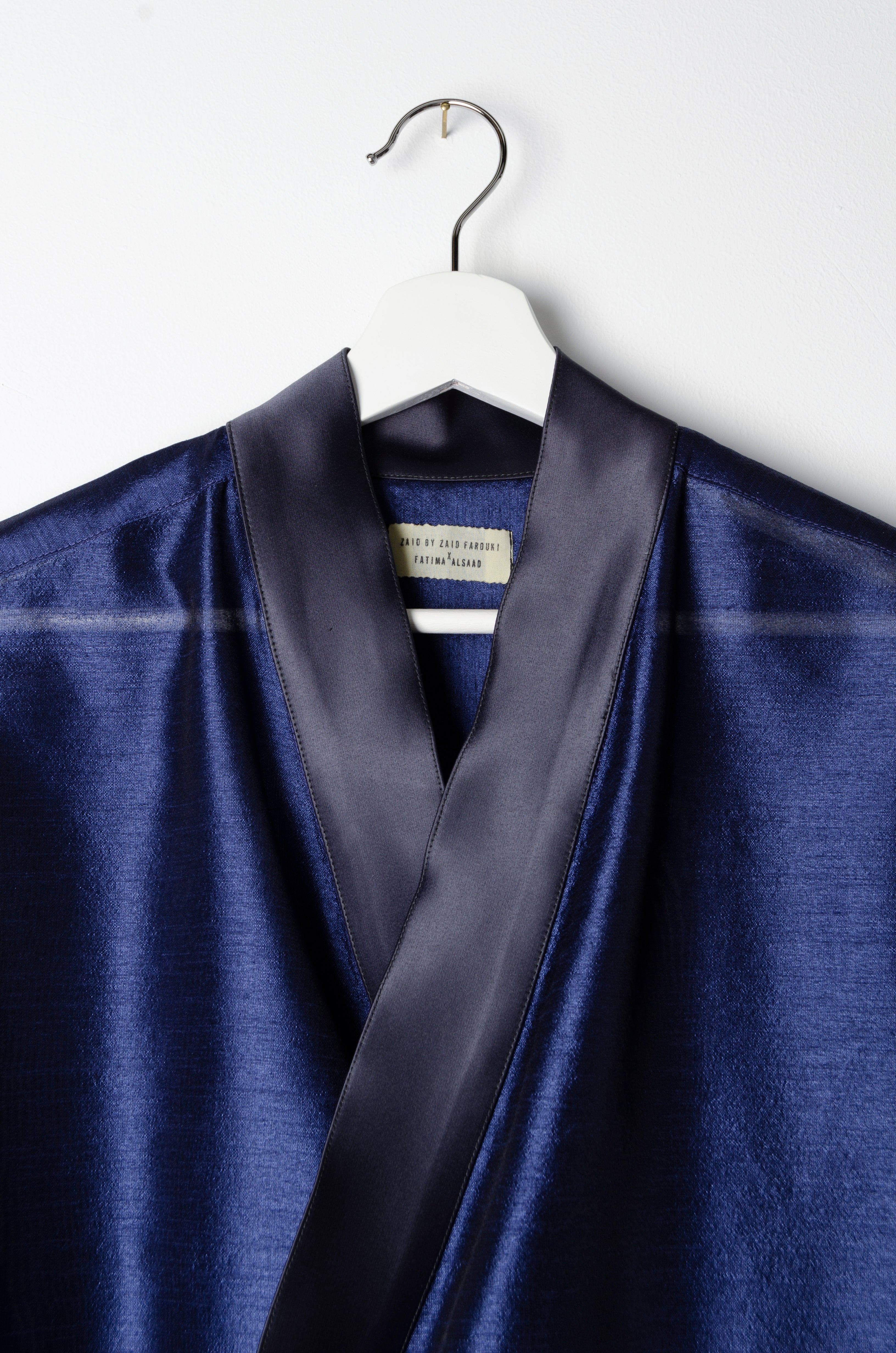 Raw Silk Tie Abaya - ZAID FAROUKI