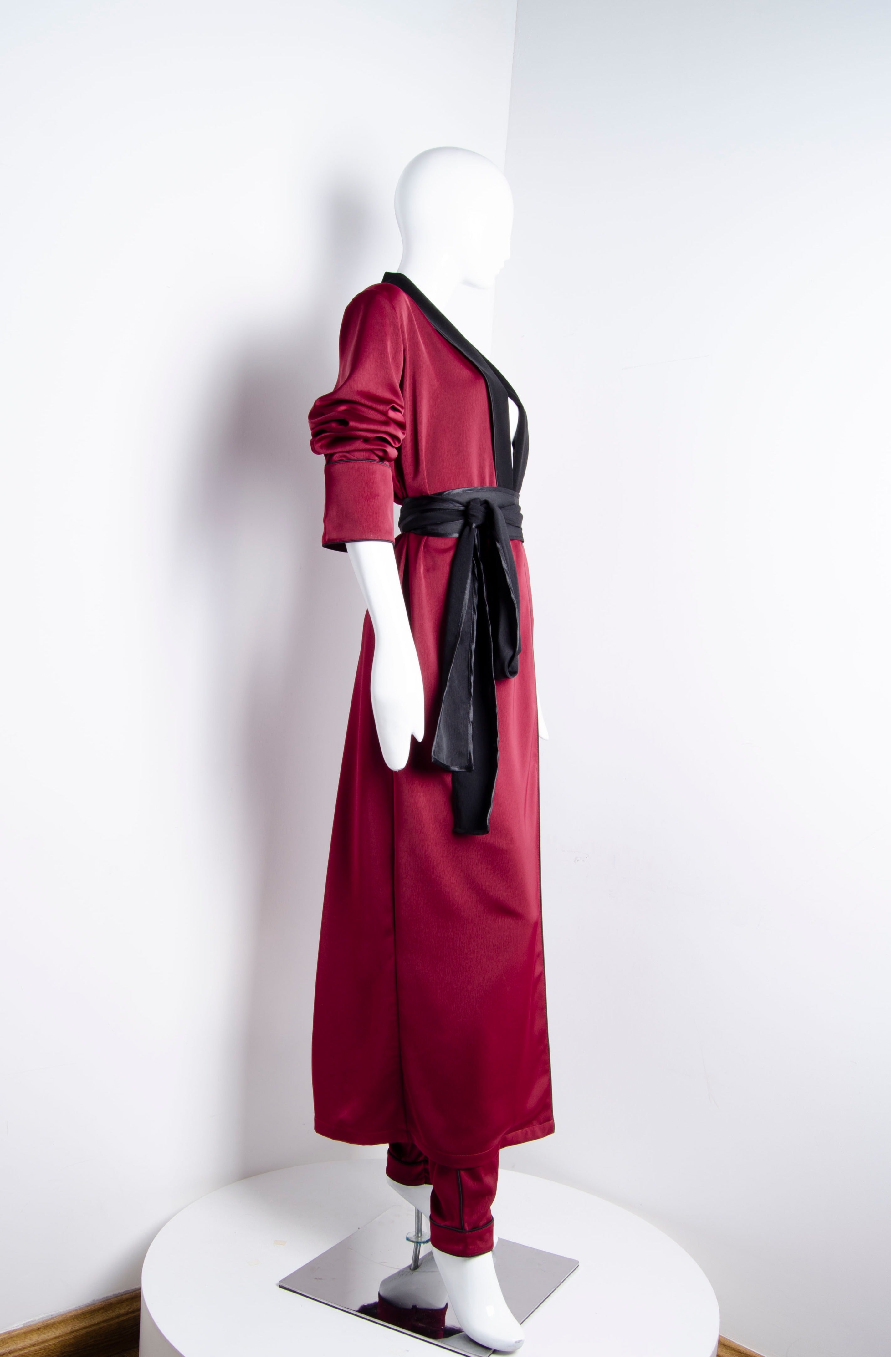 Blood Red Pyjama Chic Robe - ZAID FAROUKI