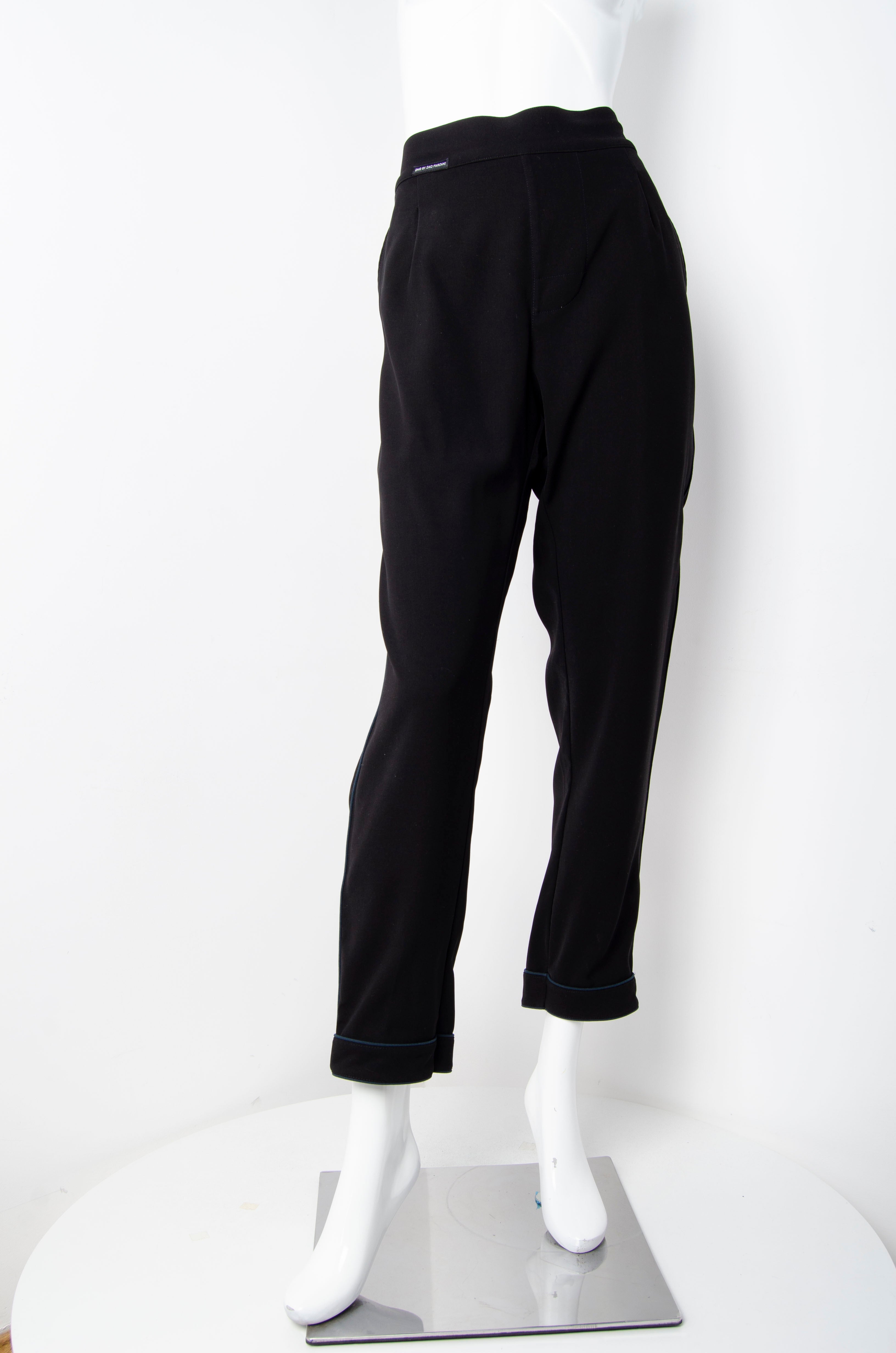 Black Pyjama Chic Pants - ZAID FAROUKI