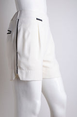 White Pyjama Chic Shorts - ZAID FAROUKI