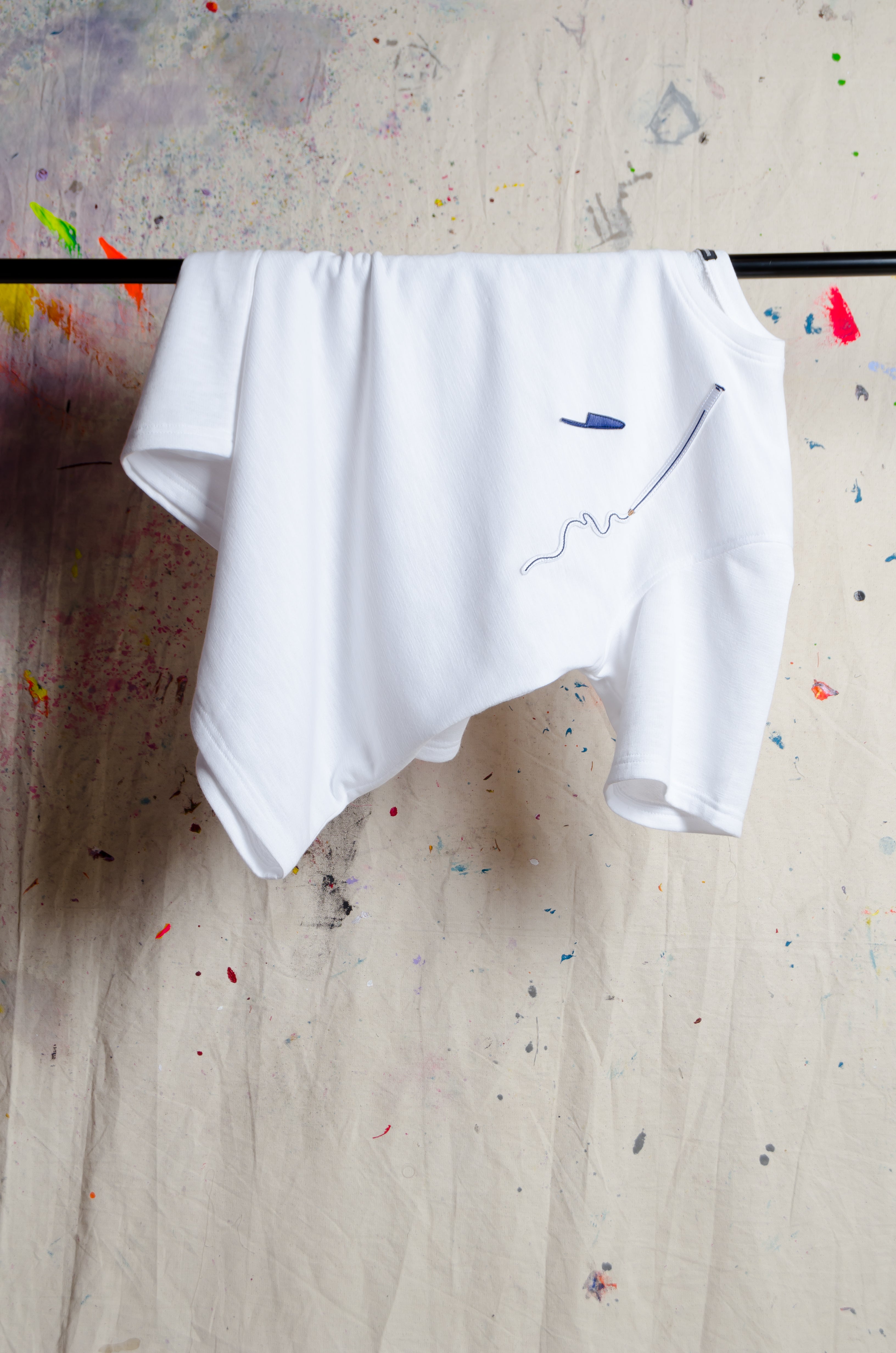 White T-shirt with Pen Motif - BiC - ZAID FAROUKI