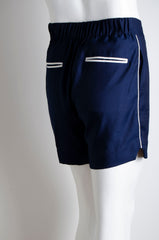 Navy Blue Pyjama Chic Shorts - ZAID FAROUKI