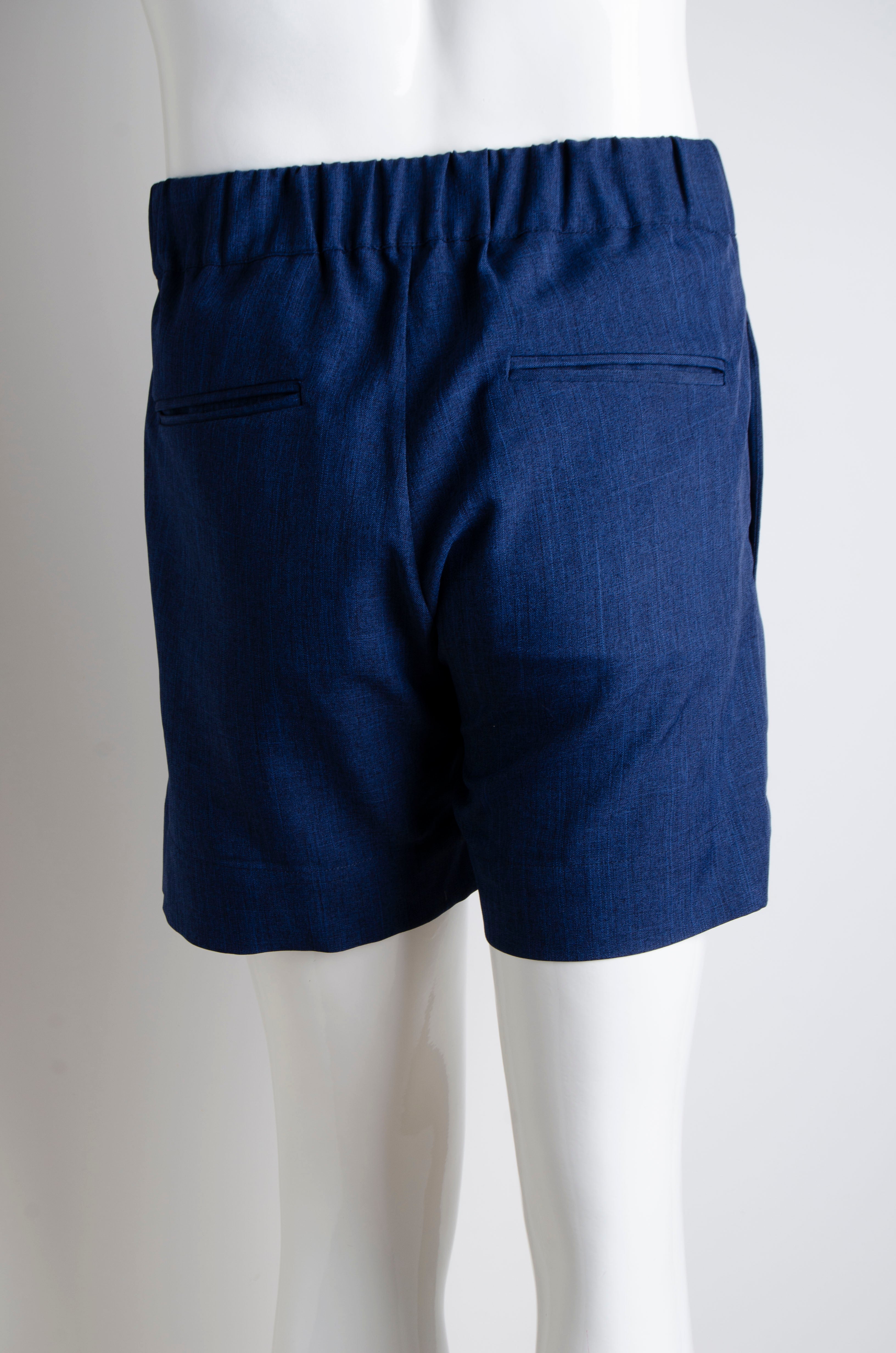 Blue Cotton Shorts - ZAID FAROUKI