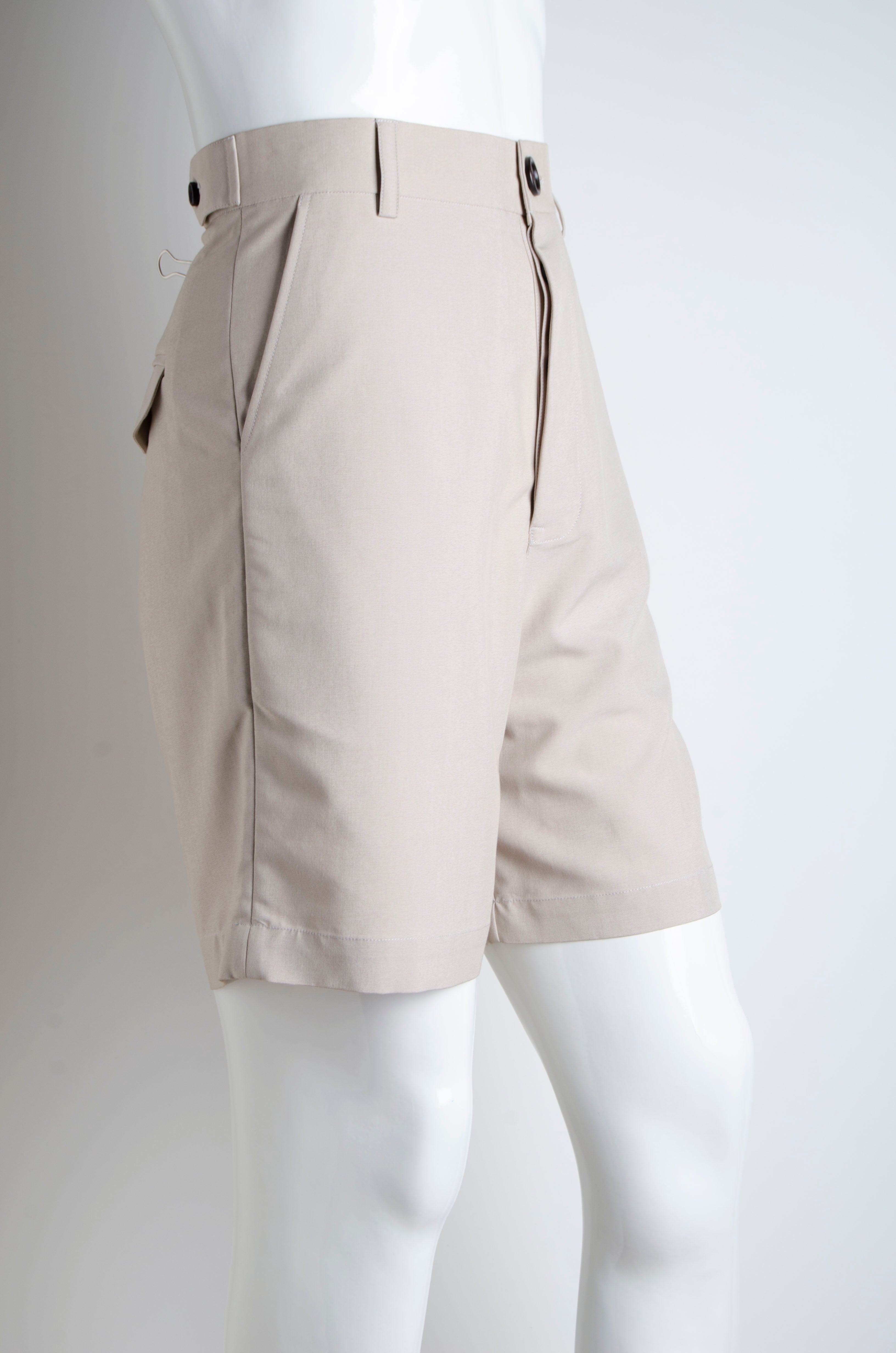 Beige Cotton Shorts - ZAID FAROUKI