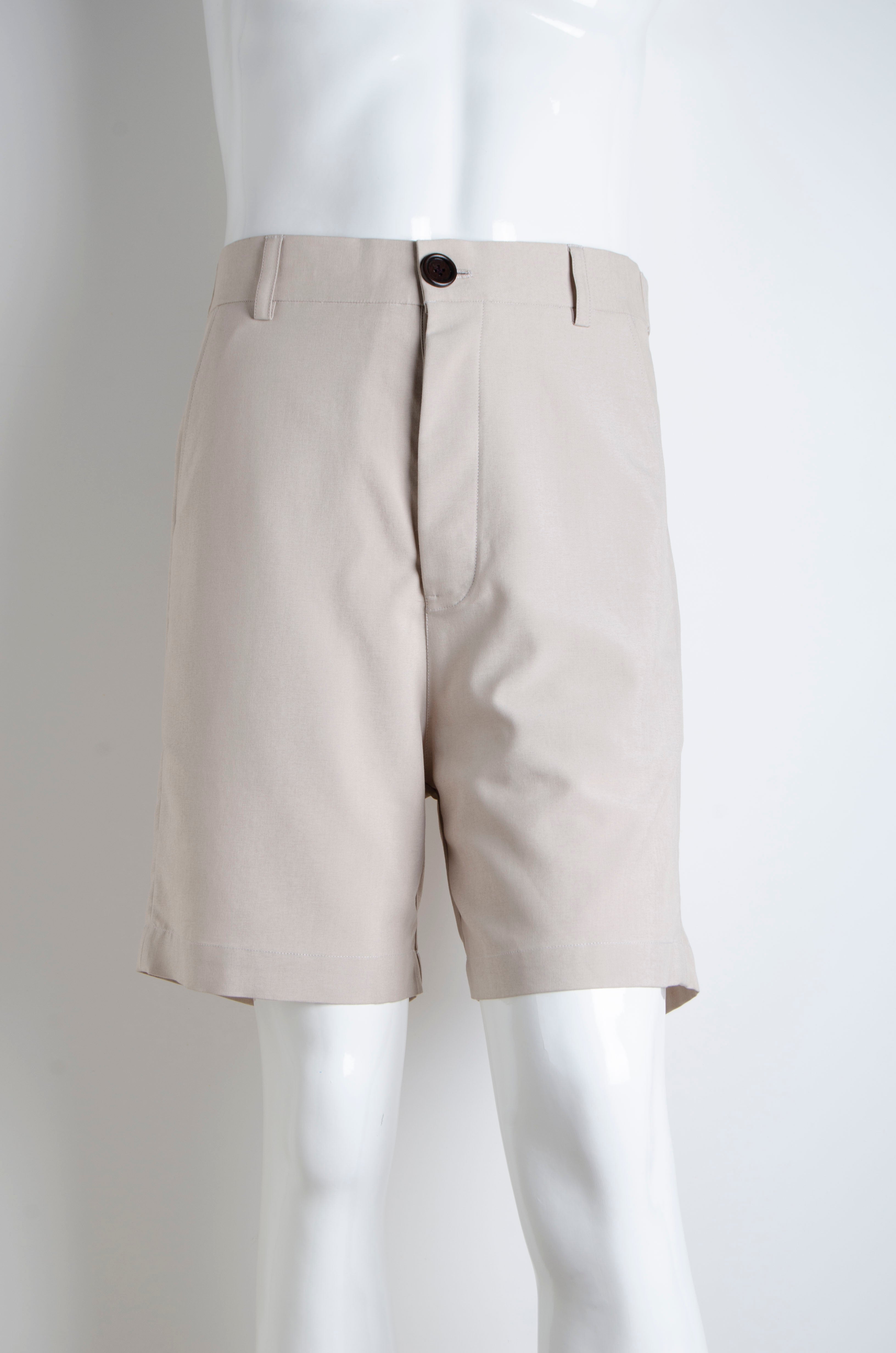 Beige Cotton Shorts - ZAID FAROUKI
