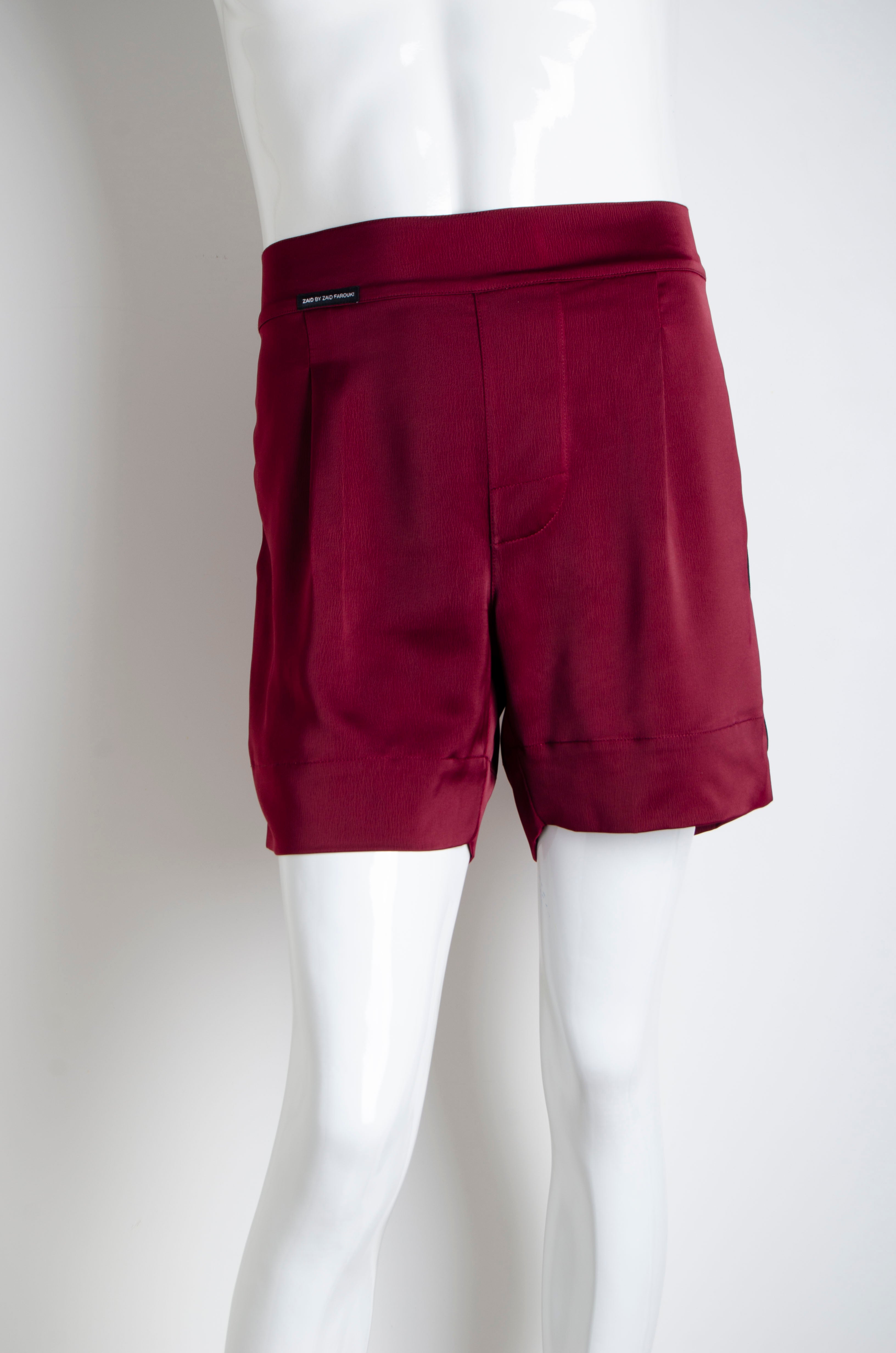 Blood Red Pyjama Chic Shorts - ZAID FAROUKI