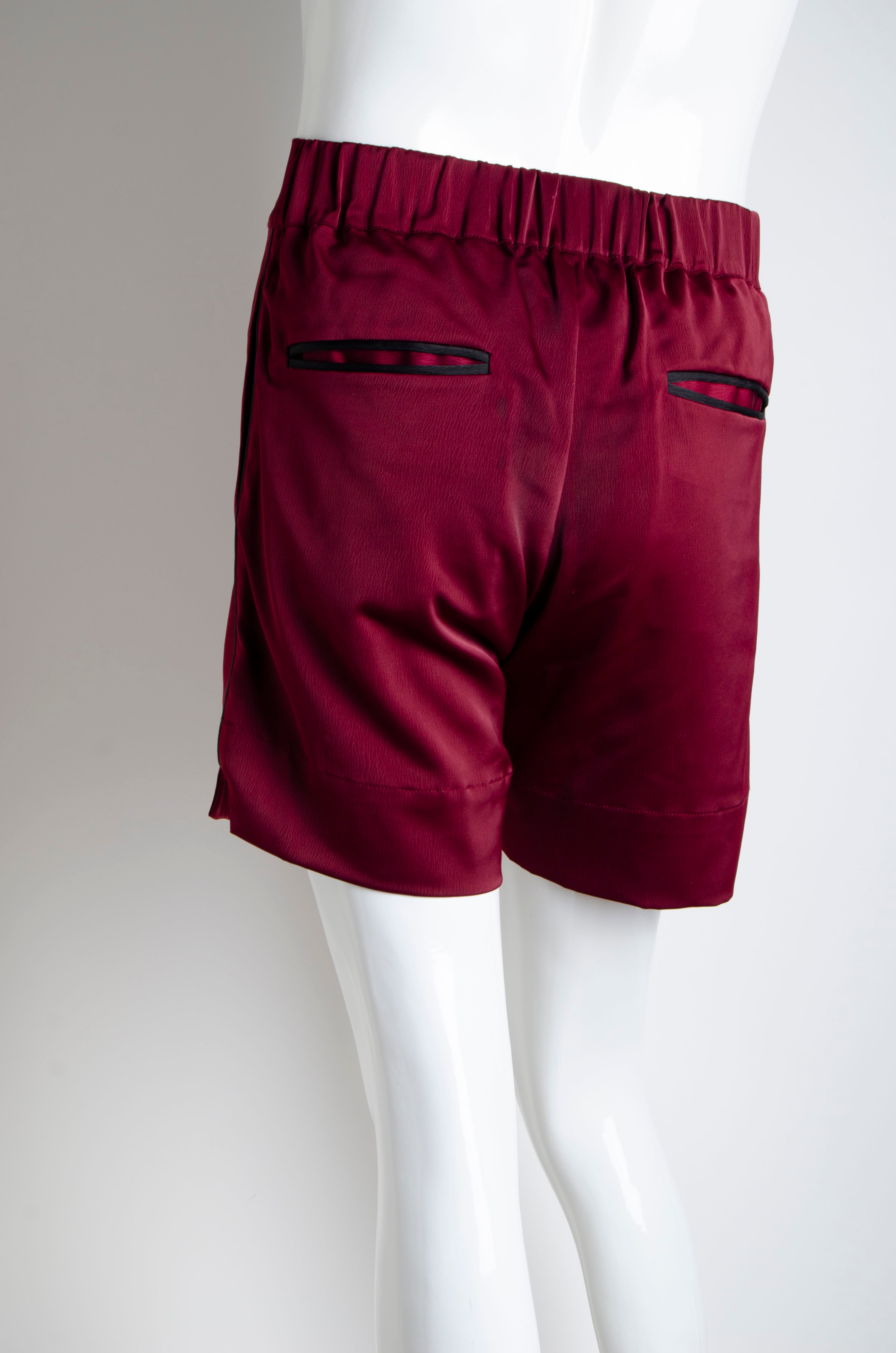 Blood Red Pyjama Chic Shorts - ZAID FAROUKI