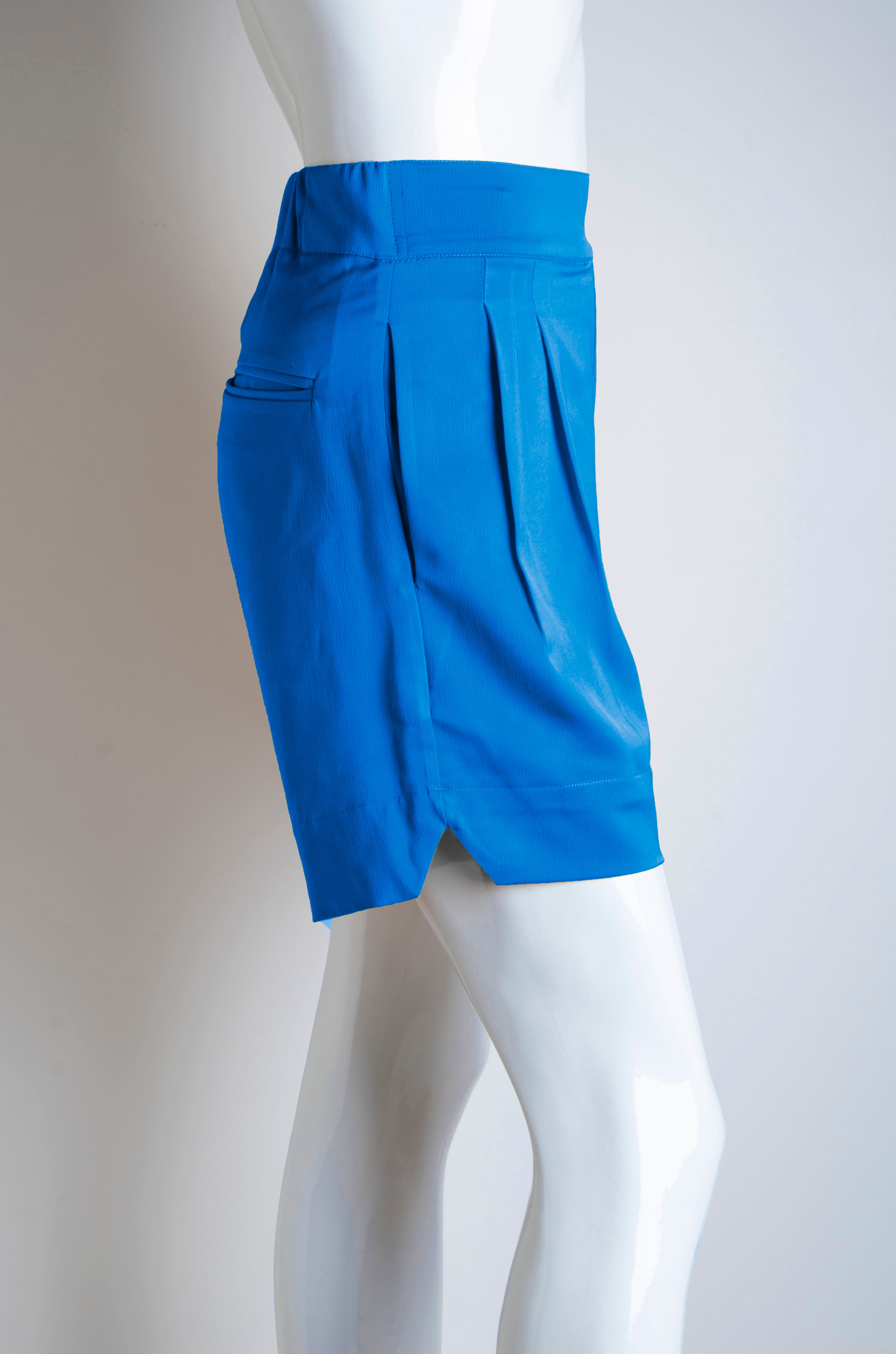 Nile Blue Tailored Shorts - ZAID FAROUKI