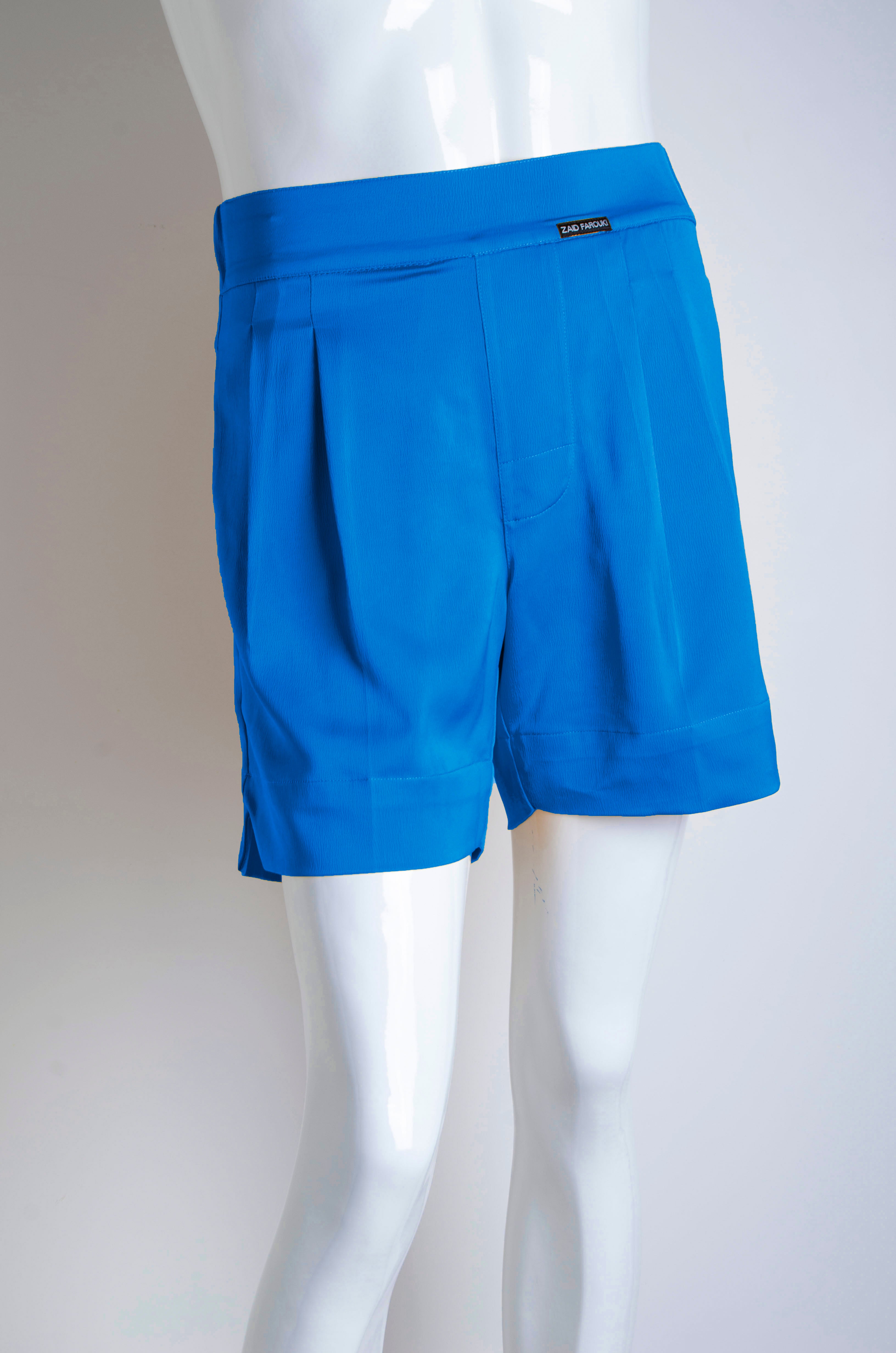 Nile Blue Tailored Shorts - ZAID FAROUKI