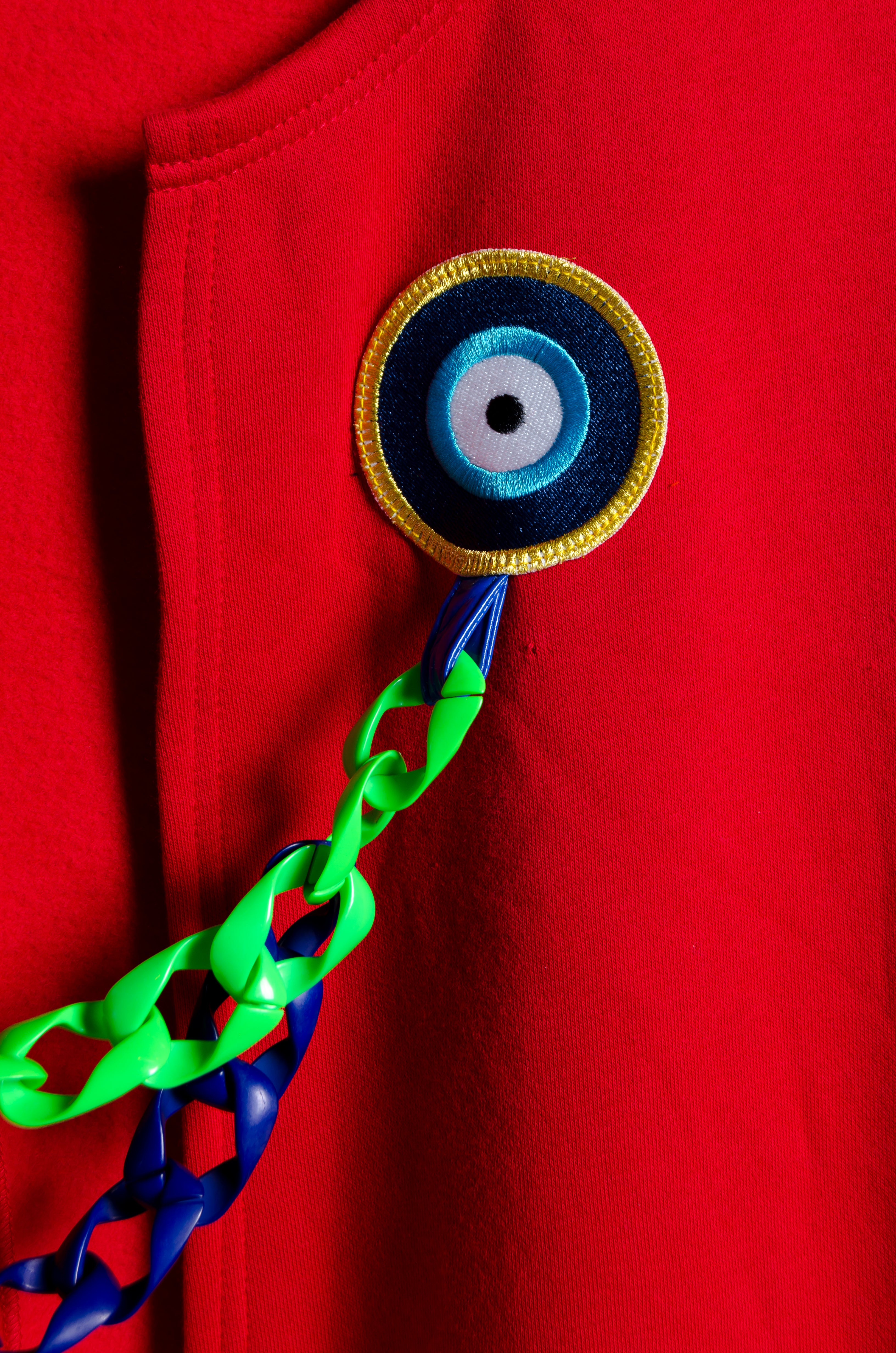 Red Cape with Collar Detail - BiC - ZAID FAROUKI