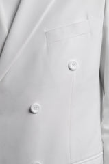 White Double-Breasted  Suit Jacket