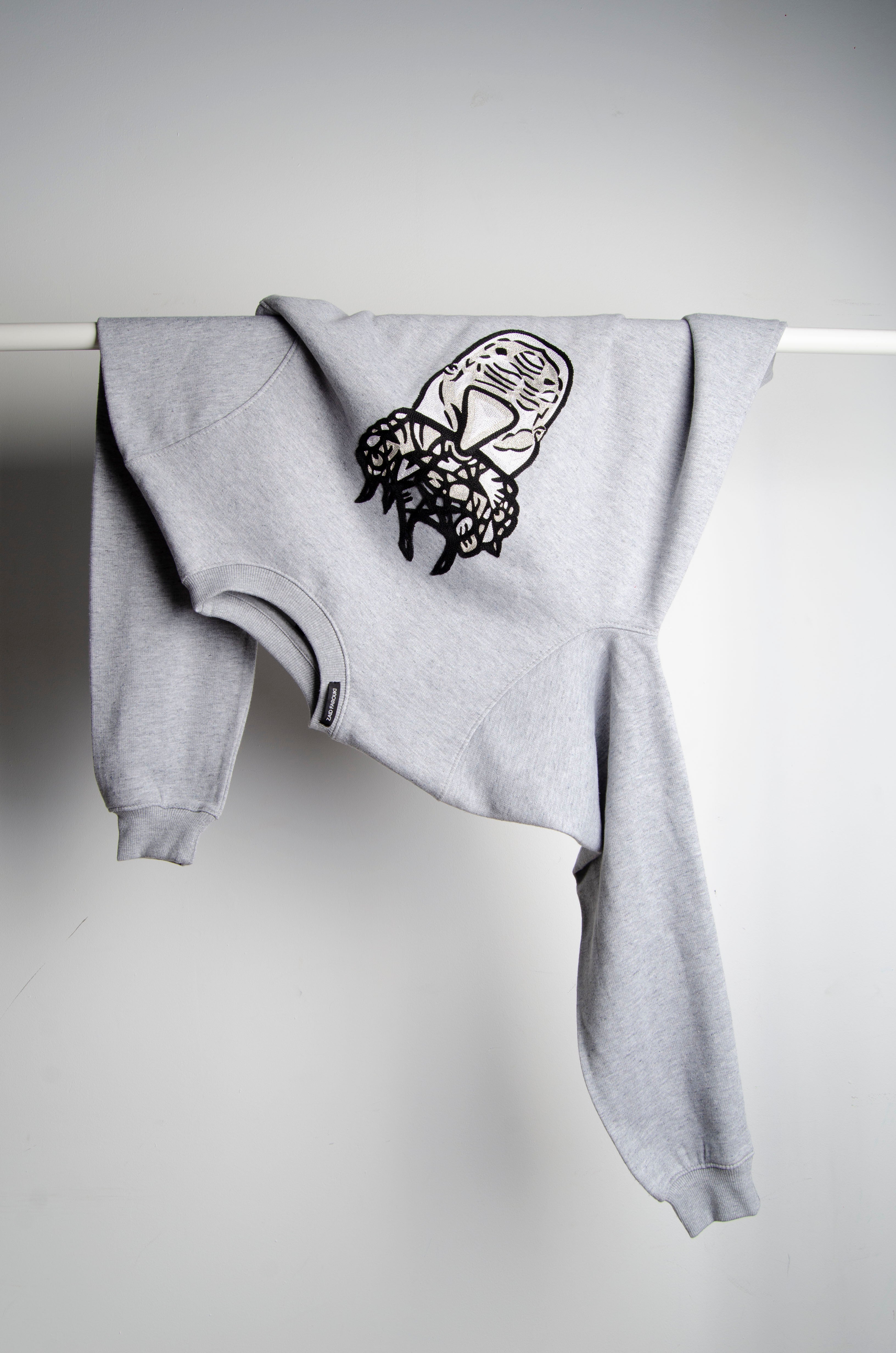 Grey Motif Sweater - ZAID FAROUKI
