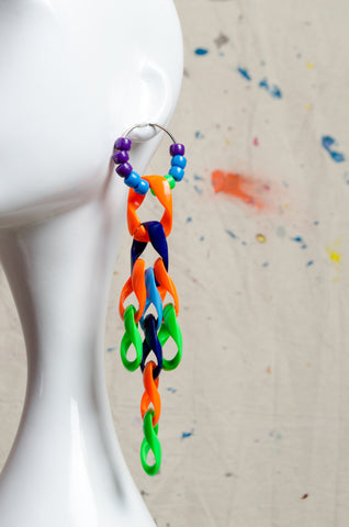 Triple Chain Drop-down Earrings - BiC - ZAID FAROUKI