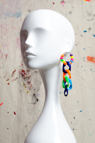 Chain Link Drop-down Earrings - BiC - ZAID FAROUKI