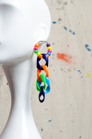 Chain Link Drop-down Earrings - BiC - ZAID FAROUKI