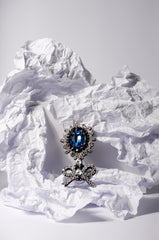 Bow Detail Blue Brooch