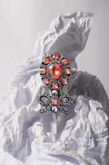Bow Detail Coral Brooch