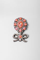 Bow Detail Coral Brooch