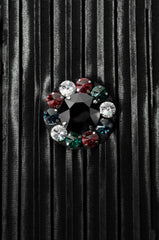 Multi-colored Rounded Brooch