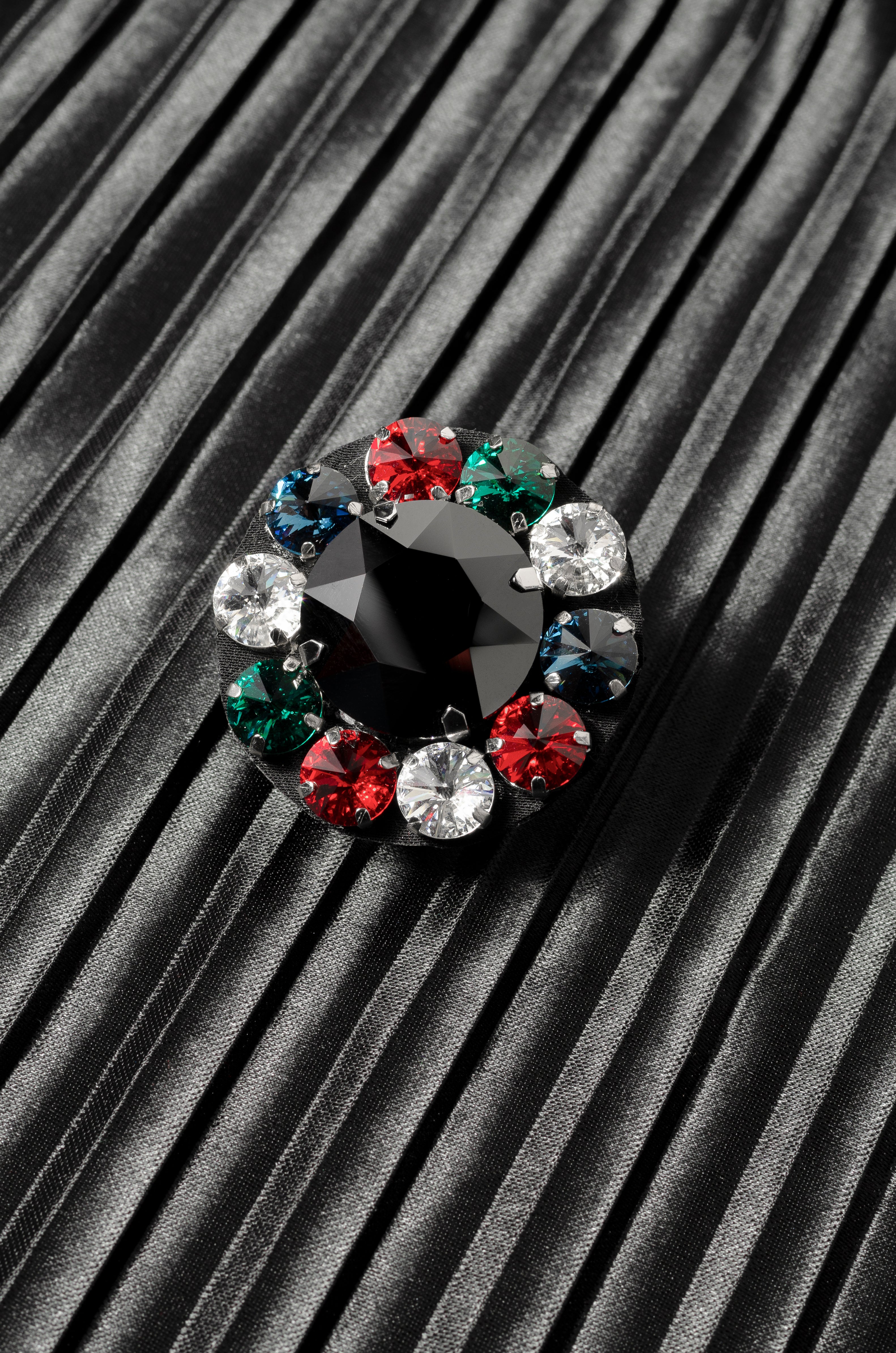 Multi-colored Rounded Brooch