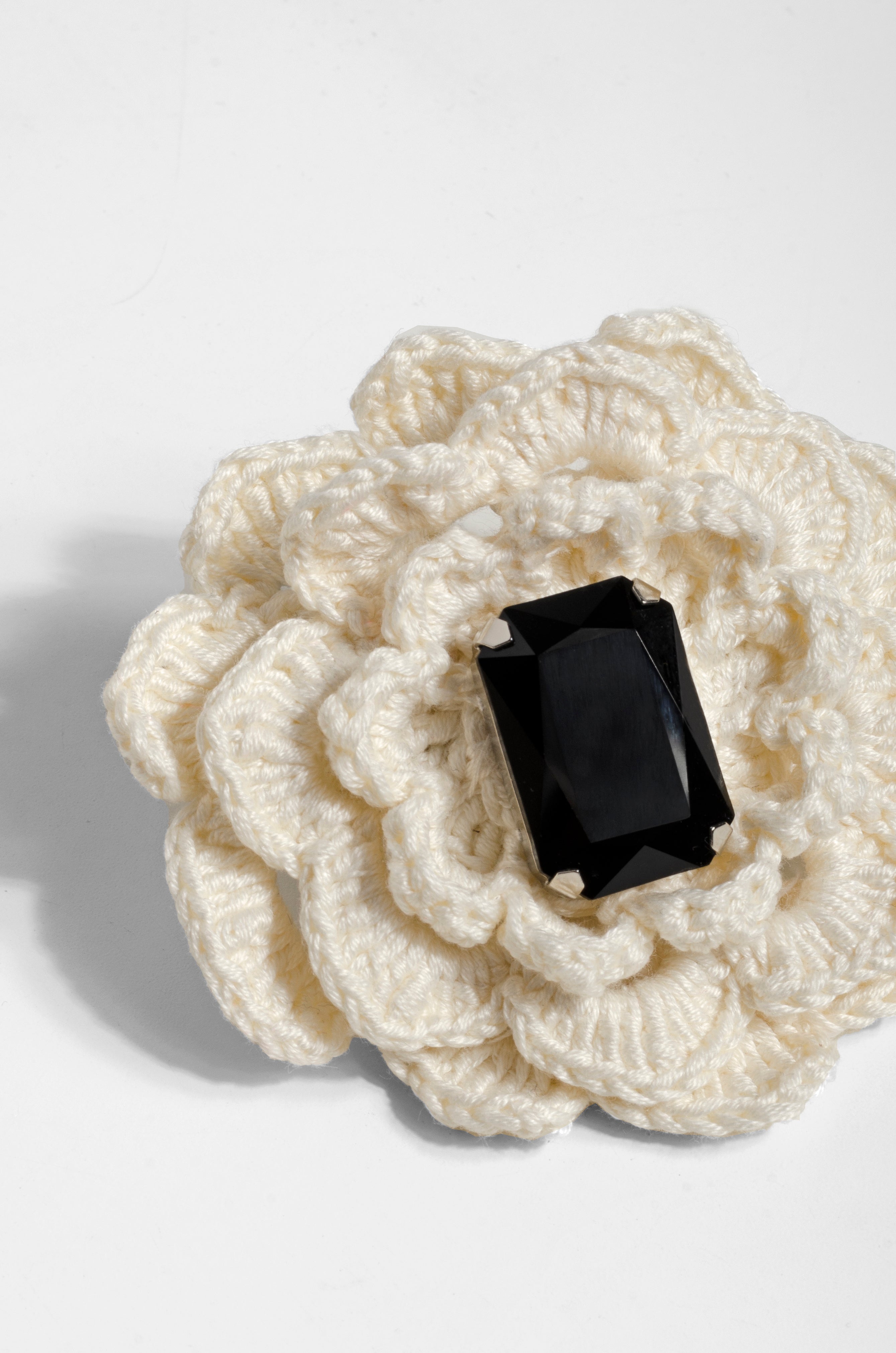 Crocheted Crystal Brooch