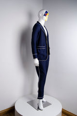 Navy Blue Pyjama Chic Pants - ZAID FAROUKI
