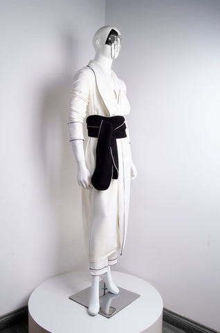 White Pyjama Chic Robe - ZAID FAROUKI