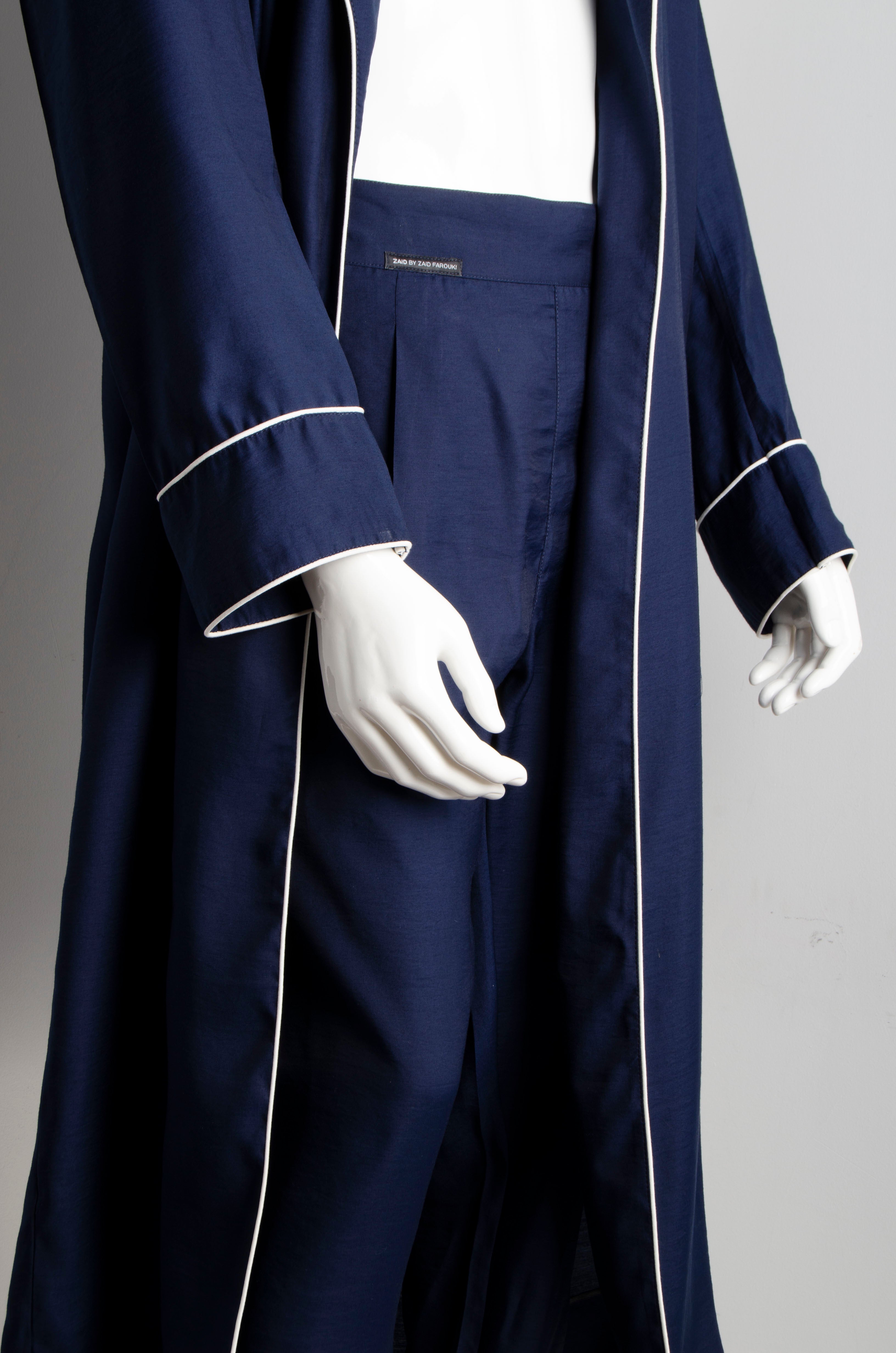 Navy Blue Pyjama Chic Robe - ZAID FAROUKI