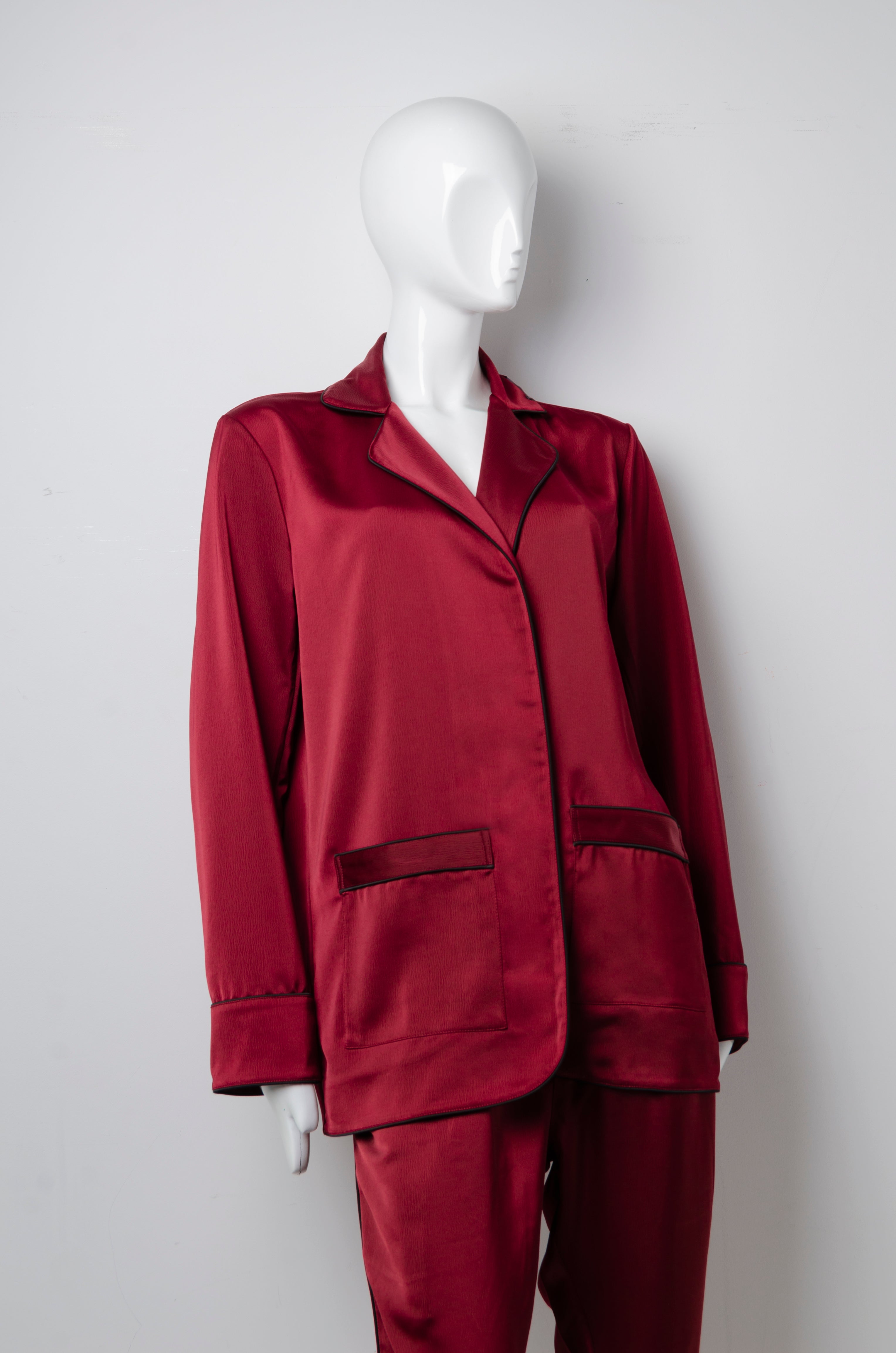 Blood Red Pyjama Chic Shirt - ZAID FAROUKI