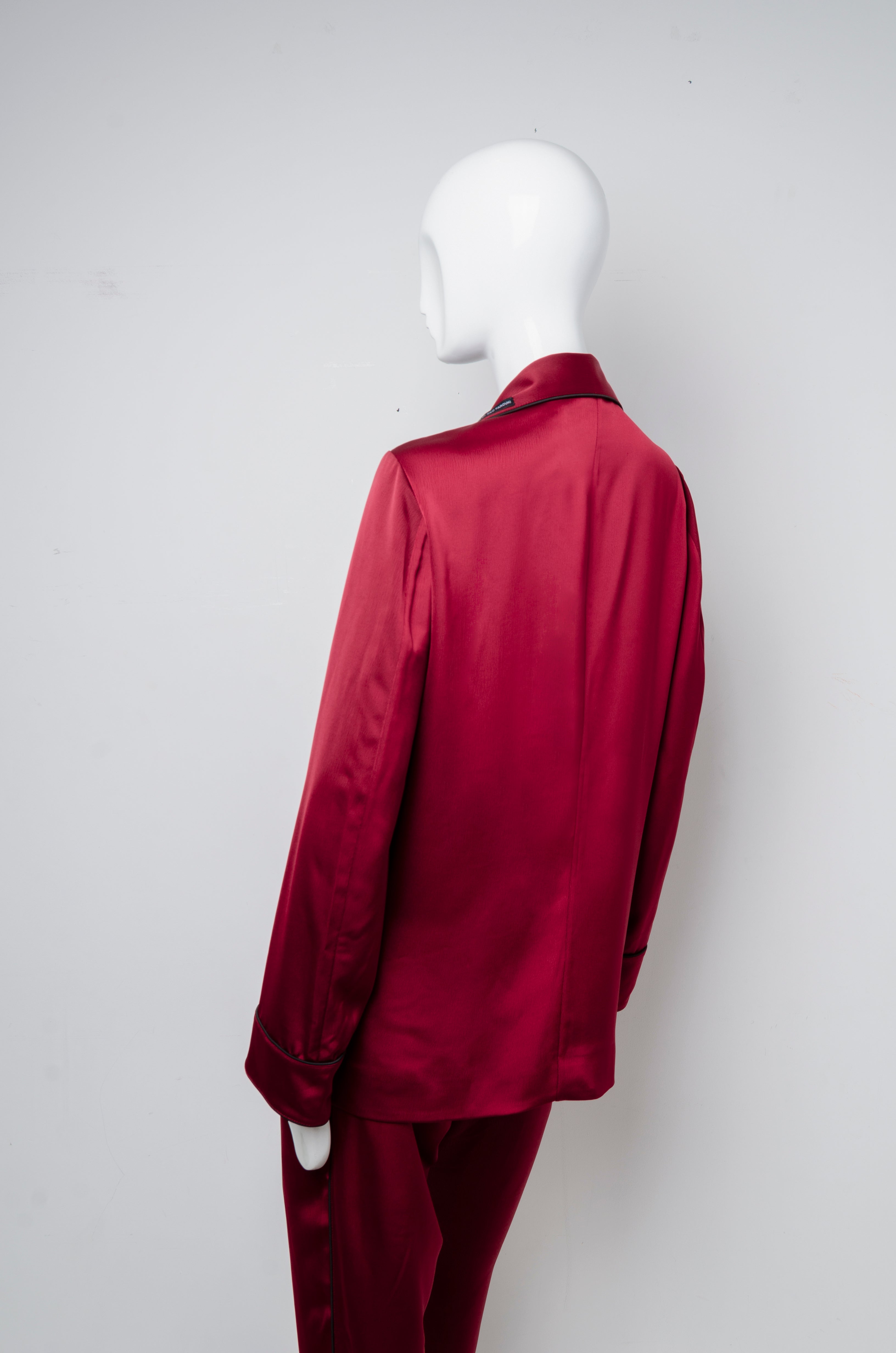 Blood Red Pyjama Chic Shirt - ZAID FAROUKI