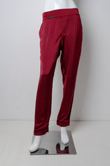 Blood Red Pyjama Chic Pants - ZAID FAROUKI