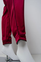 Blood Red Pyjama Chic Pants - ZAID FAROUKI