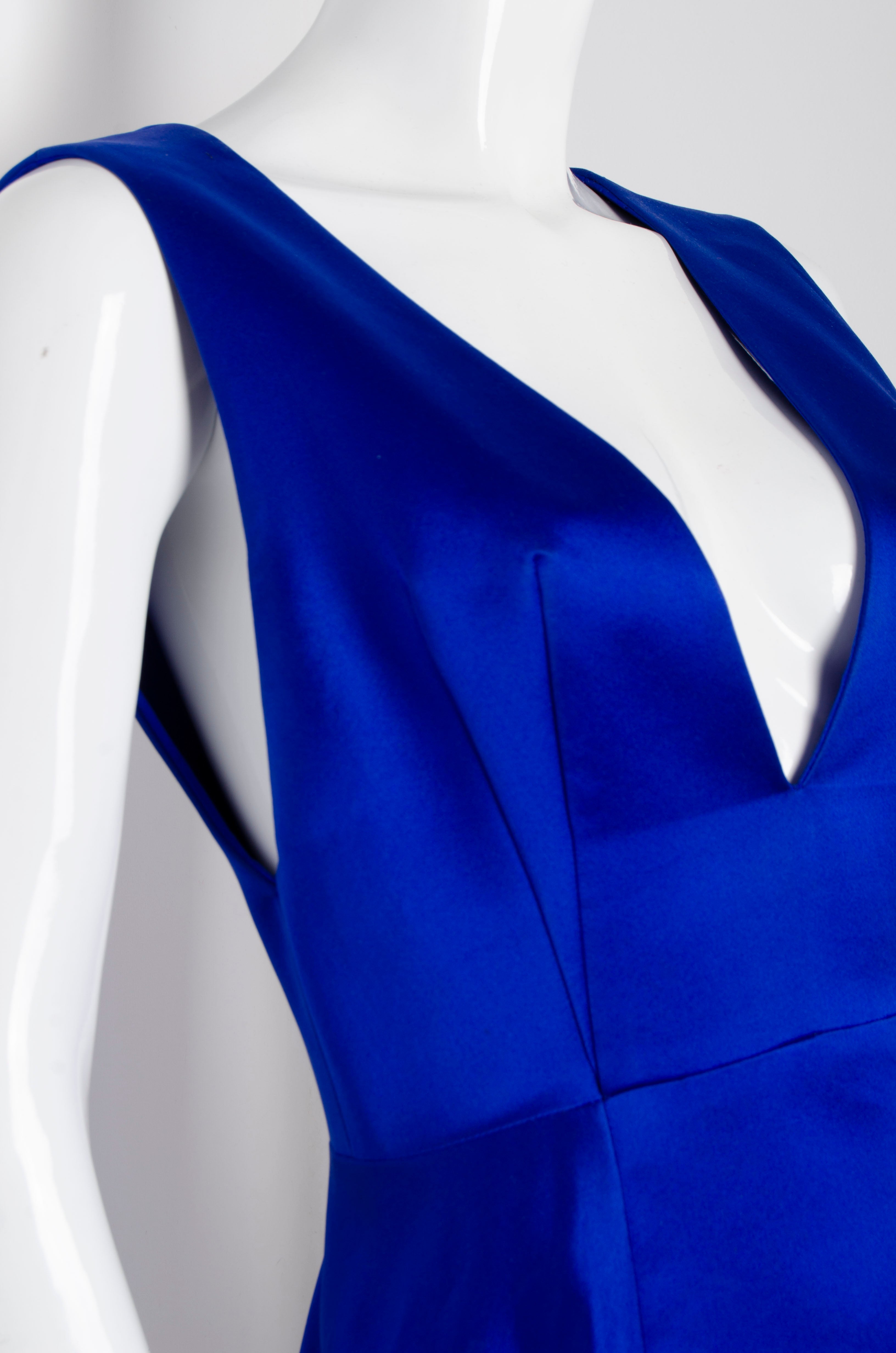 Blue Geometric Silk Gown - ZAID FAROUKI