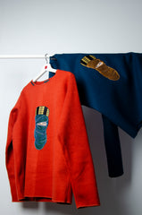Blue Motif Sweater - ZAID FAROUKI