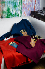 Maroon Motif Sweater - ZAID FAROUKI