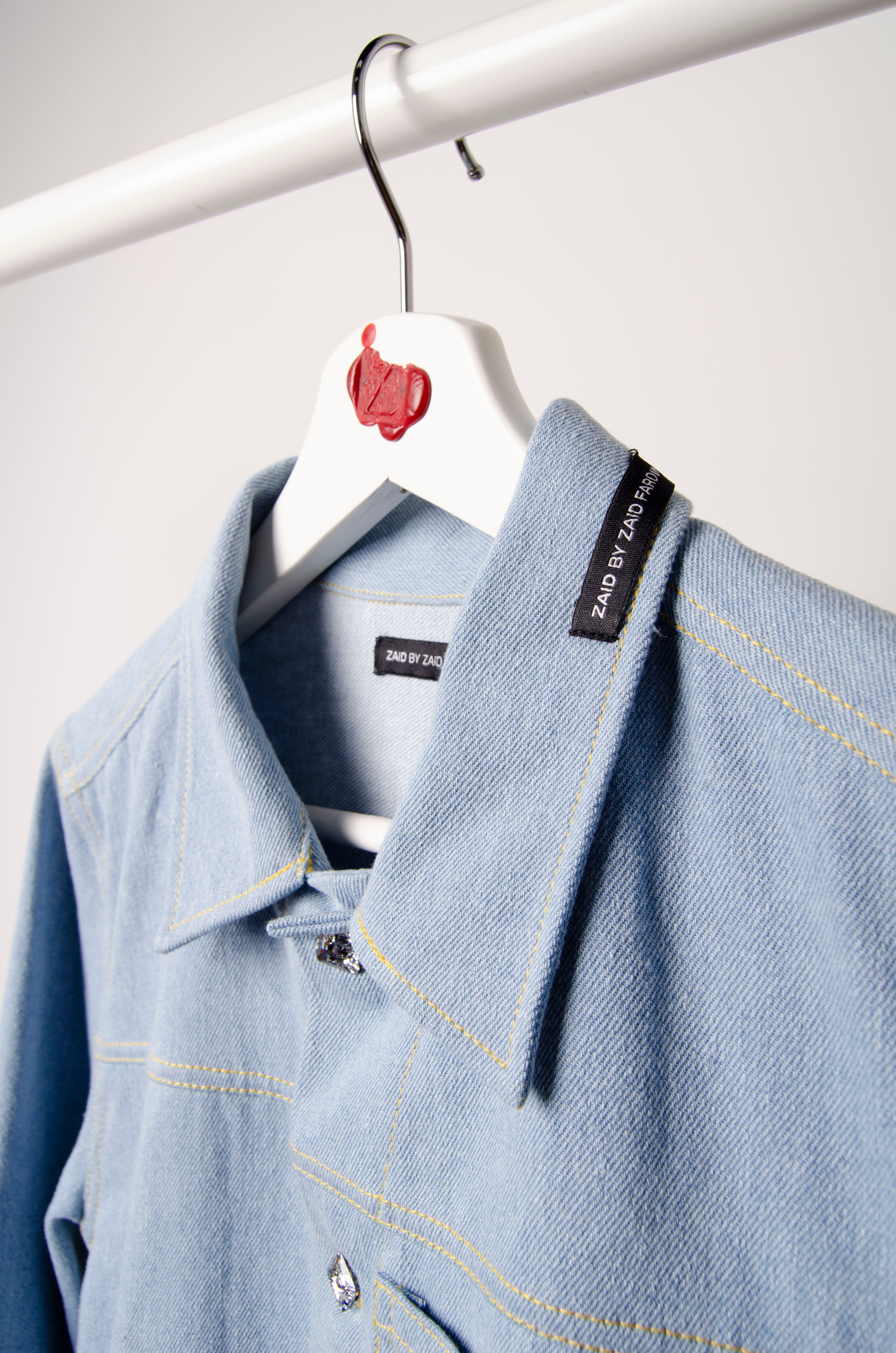 Motif Fringe Denim Jacket - ZAID FAROUKI
