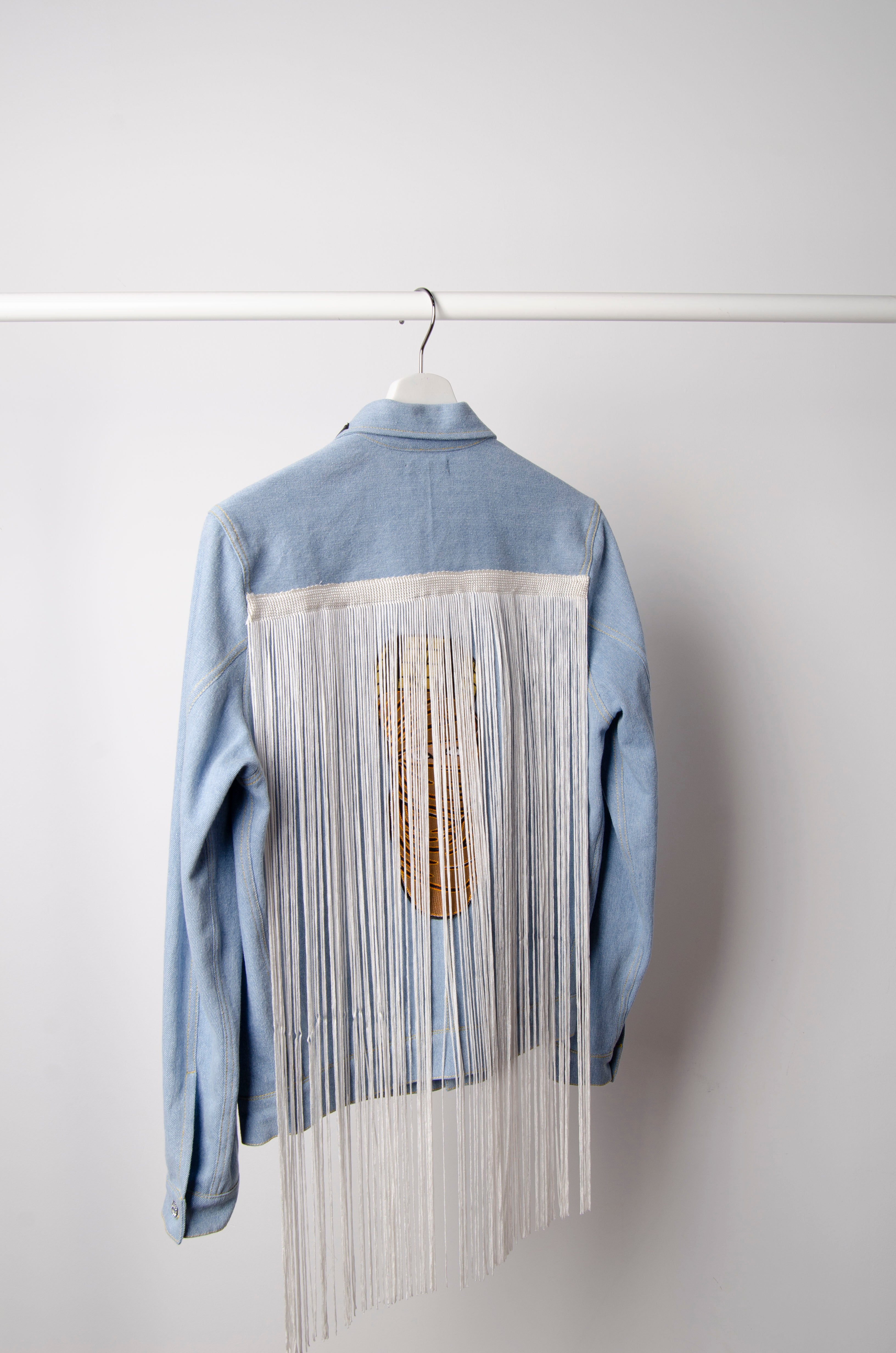 Motif Fringe Denim Jacket - ZAID FAROUKI