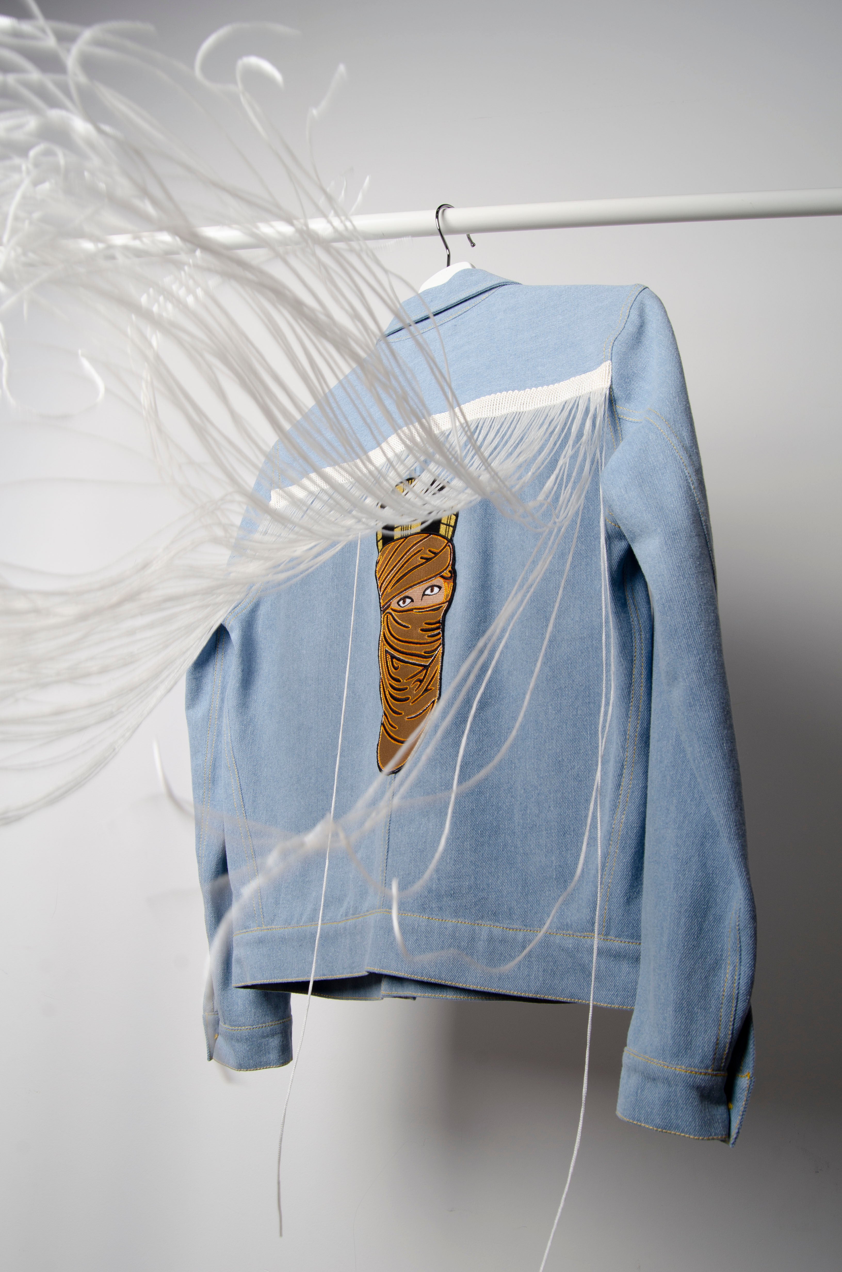 Motif Fringe Denim Jacket - ZAID FAROUKI
