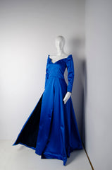 Electric Blue Silk Gown - ZAID FAROUKI