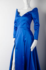 Electric Blue Silk Gown - ZAID FAROUKI