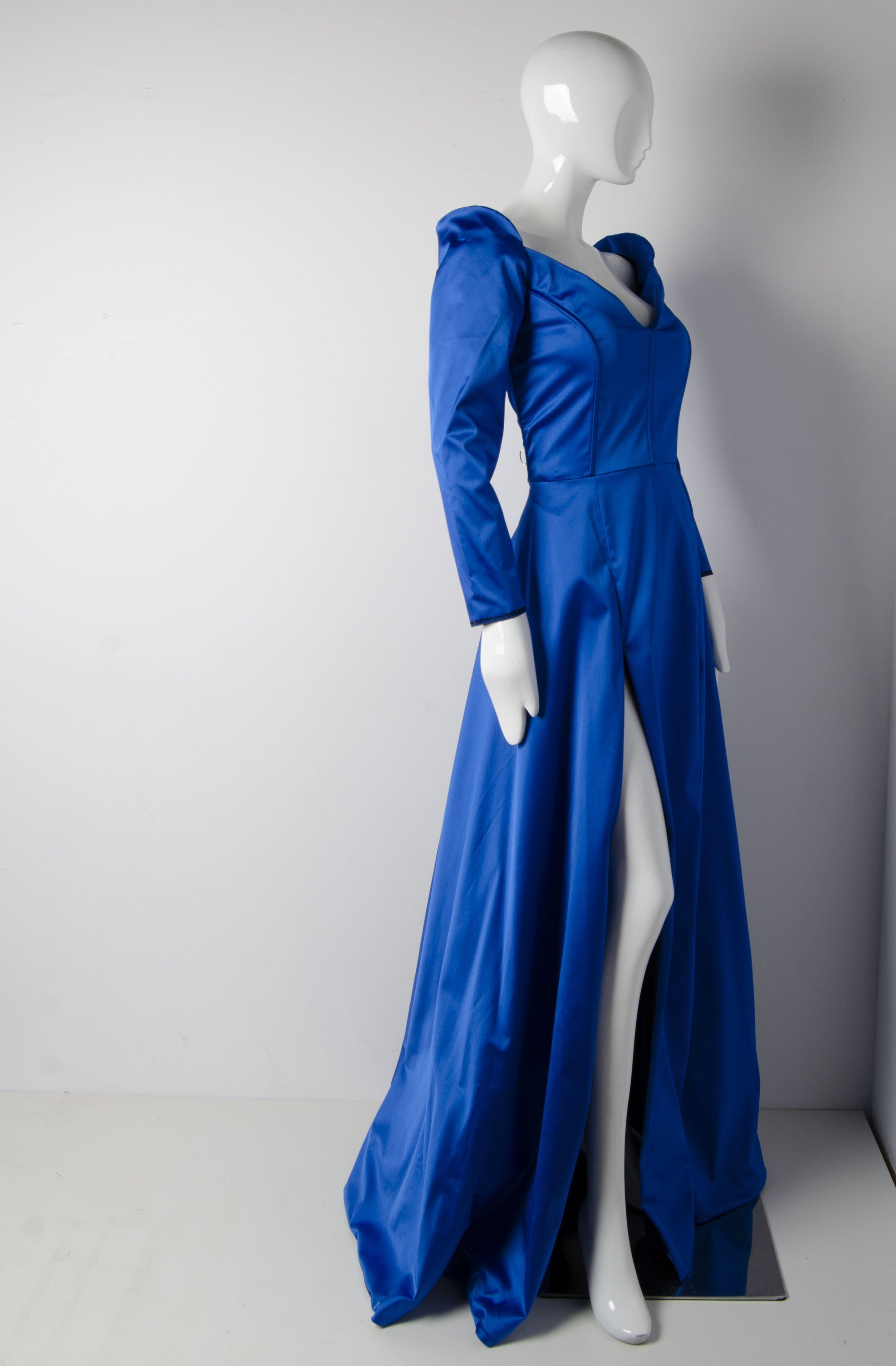 Electric Blue Silk Gown - ZAID FAROUKI