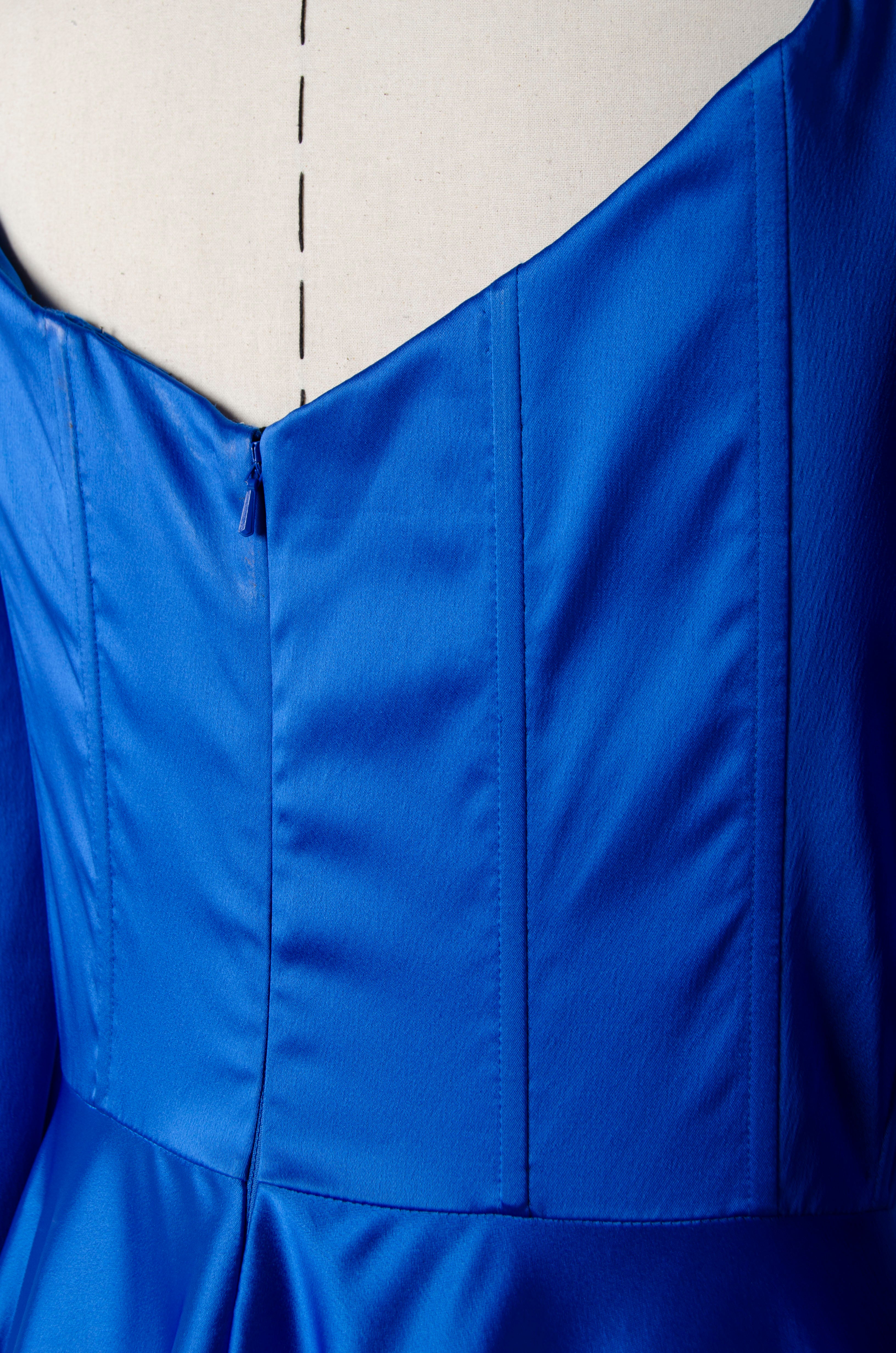 Electric Blue Silk Gown - ZAID FAROUKI