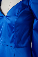 Electric Blue Silk Gown - ZAID FAROUKI