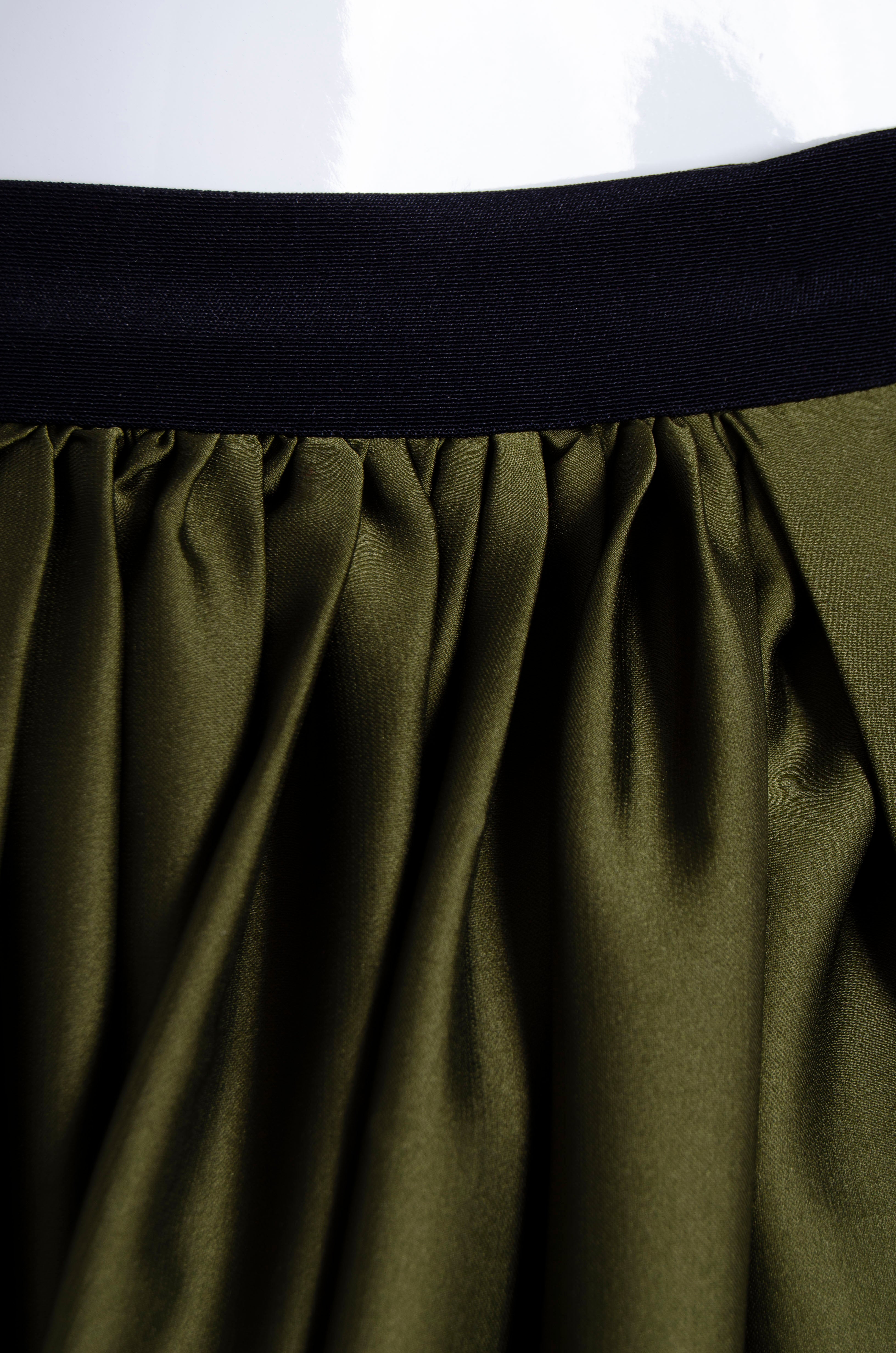 Olive Green Wrap Skirt - ZAID FAROUKI