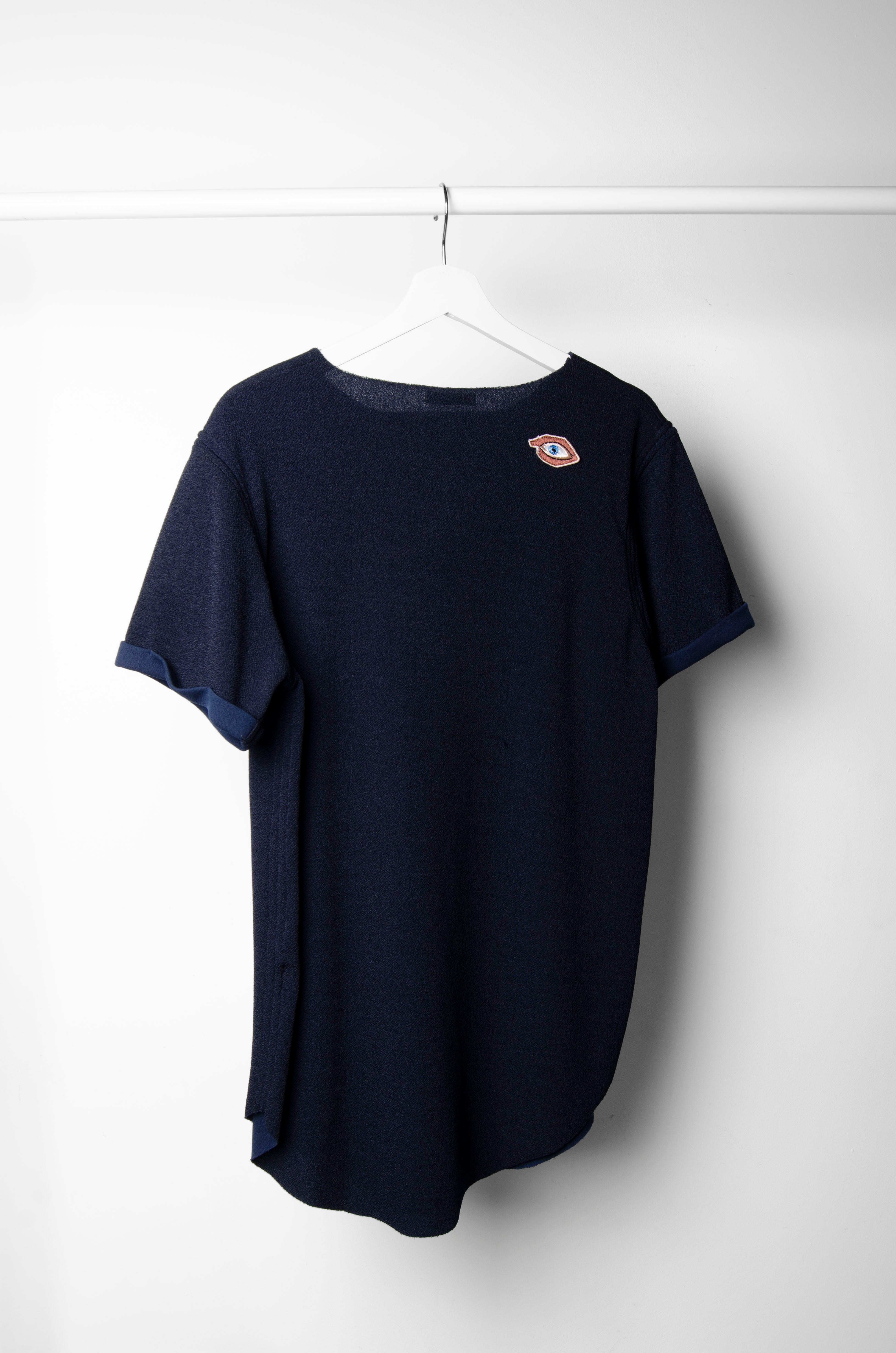 Embroidered Eye Blue Top - ZAID FAROUKI