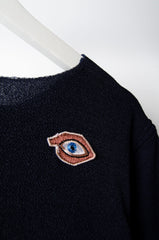 Embroidered Eye Blue Top - ZAID FAROUKI