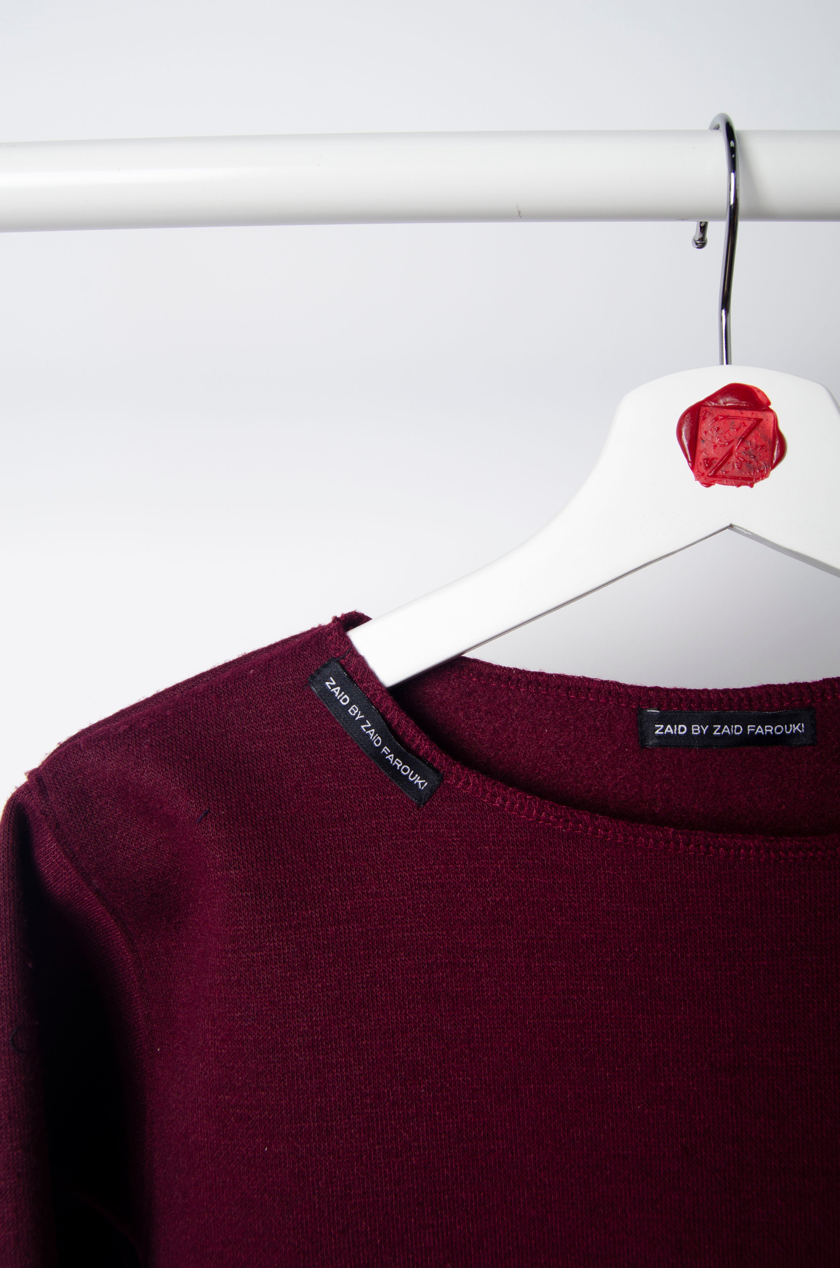 Maroon Motif Sweater - ZAID FAROUKI