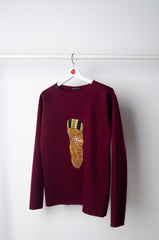 Maroon Motif Sweater - ZAID FAROUKI